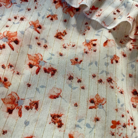 Blue Life for Revolve Violet Ruffled Floral Dress in Cream Gold Size XS *NEW* - Picture 2 of 6